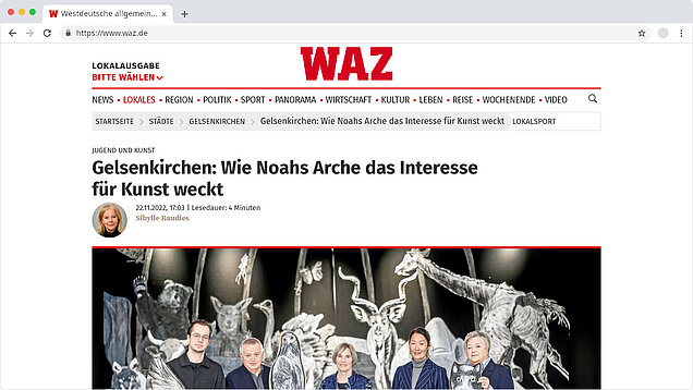 Screenshot waz.de | Wie Noahs Arche das Interesse für Kunst weckt